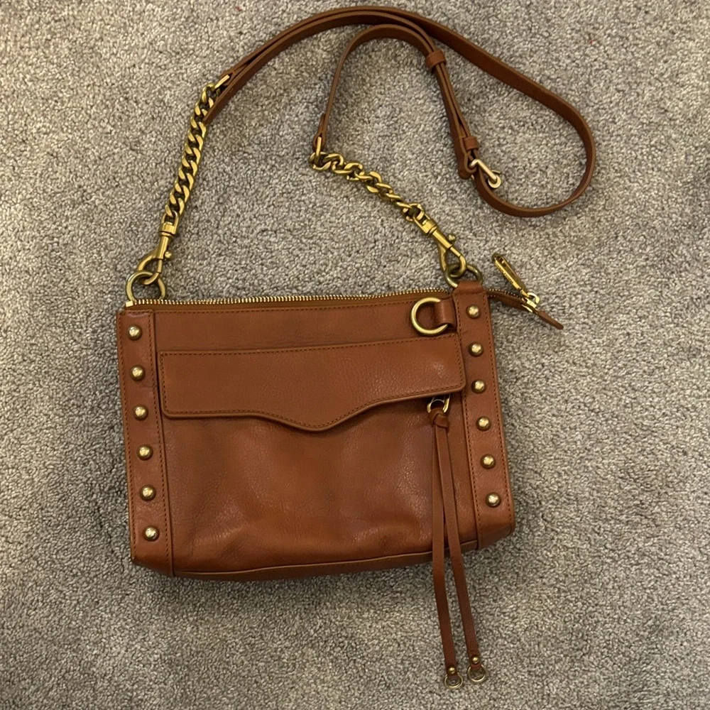 Rebecca Minkoff Tan Crossbody Bag with Gold Accents - Picture 1 of 4